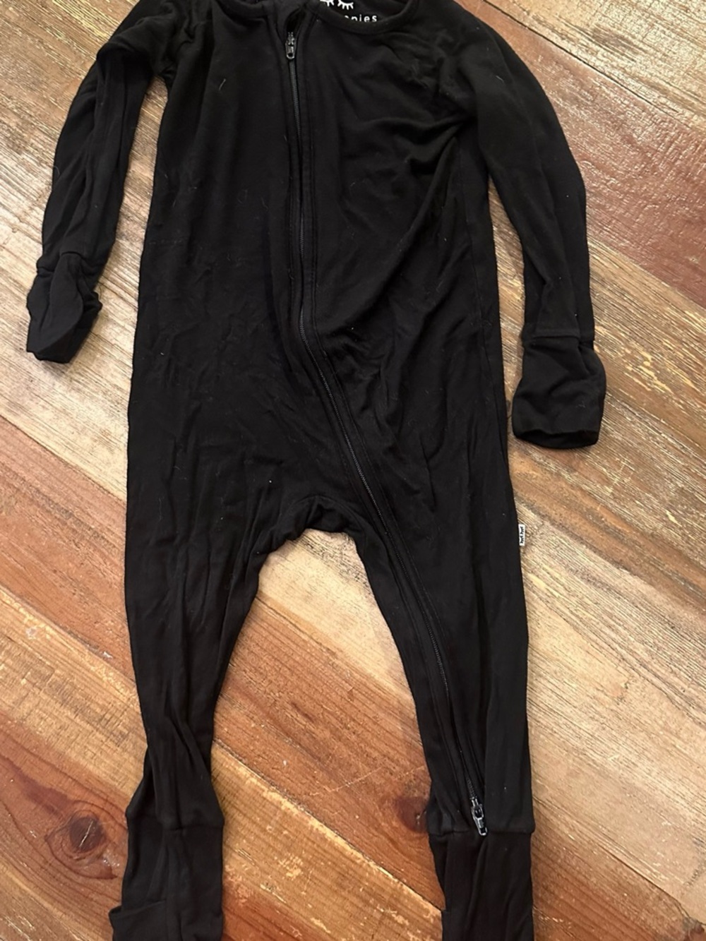Little Sleepies Black Zippered Footed Pajama One-Piece